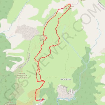 Trace GPS Cime de Lancheton et Roches rouges, itinéraire, parcours