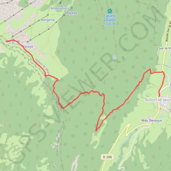 Trace GPS Descente VTT Margériaz Aillon-le-jeune, itinéraire, parcours