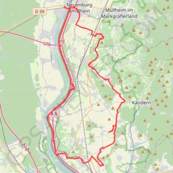 Trace GPS Chalampé - Auggen - Fischingen - Bad Bellingen - Chalampé, itinéraire, parcours
