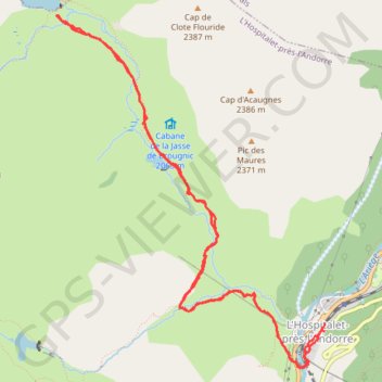 Trace GPS Hospitalet près l'Andorre Etang de Pédourrés, itinéraire, parcours