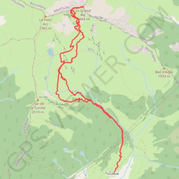 Trace GPS Grand Arc depuis Lieulever, itinéraire, parcours