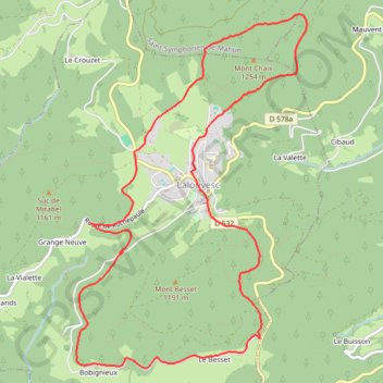 Trace GPS Lalouvesc, Mont-Chaix et Mont Besset, itinéraire, parcours