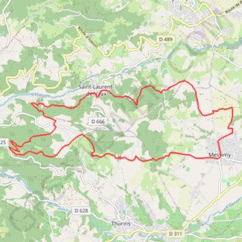 Trace GPS Balade dans les Monts du Lyonnais, itinéraire, parcours