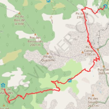 Trace GPS 3 Mariailles-Canigou-Cortalets, itinéraire, parcours