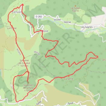 Trace GPS Le Serre de la Farre à partir de Girond, itinéraire, parcours
