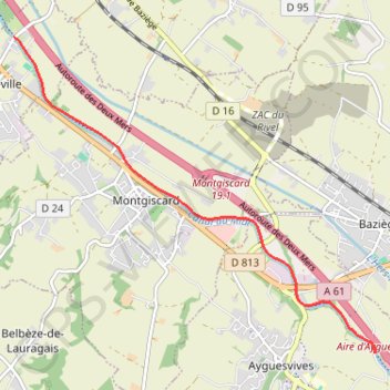 Trace GPS Canal du Midi - Donneville - Écluse du sanglier, itinéraire, parcours