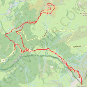 Trace GPS Gerenfalben et Löffelspitze, itinéraire, parcours