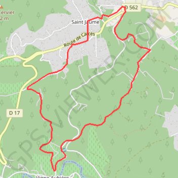 Trace GPS Saint Jaume à Vignaubière, itinéraire, parcours