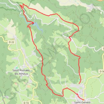 Trace GPS Boucle Saint-Genest - Barrage du Cotatay, itinéraire, parcours