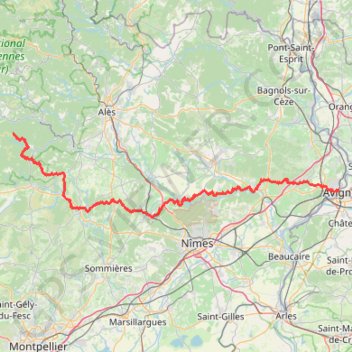 Trace GPS D'Avignon aux Cévennes, itinéraire, parcours