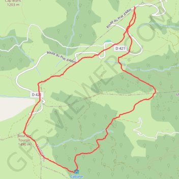 Trace GPS Bout de Touron par la cabane des Gardes, itinéraire, parcours