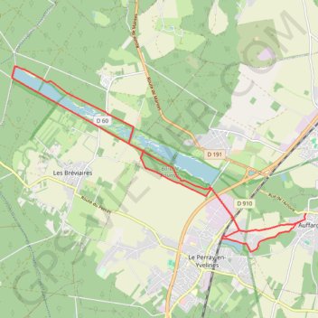Trace GPS Auffargis Etangs de Hollande, itinéraire, parcours