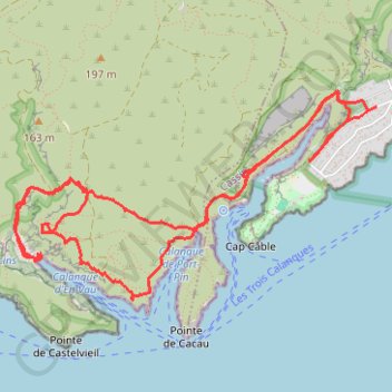 Trace GPS La calanque d'En Vau depuis Port-Miou, itinéraire, parcours