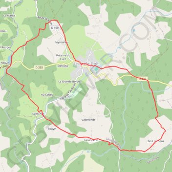 Trace GPS Lacapelle-Biron, randonnée à travers bois - Pays de la vallée du Lot, itinéraire, parcours