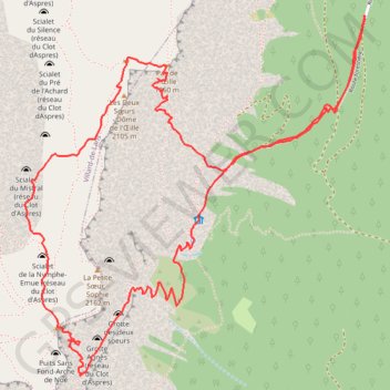 Trace GPS Col des 2 Soeurs Pas de l'Oeille, itinéraire, parcours