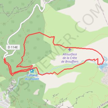 Trace GPS Taillefer - Lac de Brouffier, itinéraire, parcours
