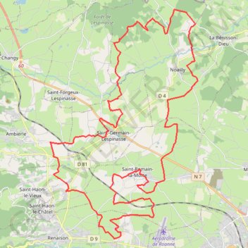 Trace GPS De Saint-Romain la Motte à la forêt de Lespinasse, itinéraire, parcours