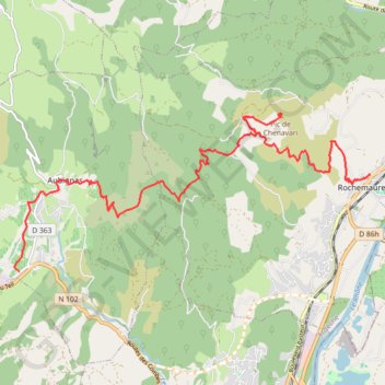 Trace GPS Aubignas-Pic de Chenavari, itinéraire, parcours
