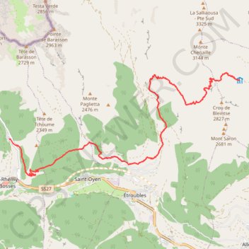 Trace GPS RAVDA - Catasto Sentieri, itinéraire, parcours