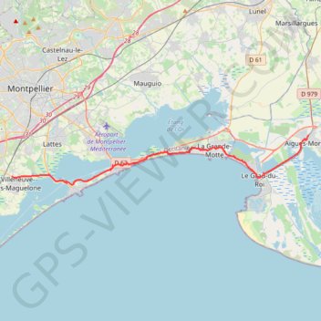 Trace GPS 34 aigues mortes - villeneuve 34, itinéraire, parcours