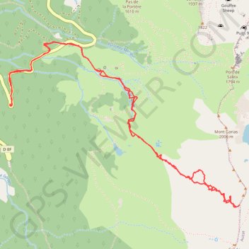 Trace GPS Ski Rando - Col près du Pic de Cabanatous, itinéraire, parcours