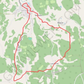 Trace GPS Sainte-Orse - Boucle de Laudonie, itinéraire, parcours