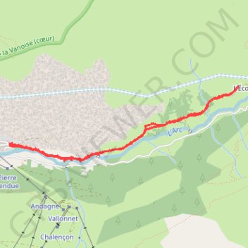 Trace GPS Aller-retour à l'Ecot - Maurienne, itinéraire, parcours