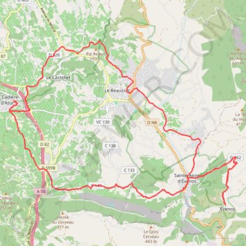 Trace GPS La Cadière d'Azur Evenos par le val d'Aran, itinéraire, parcours