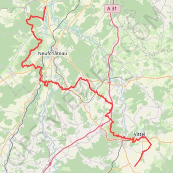 Trace GPS GR714 Randonnée de Domrémy-la-Pucelle à Dombrot-le-Sec (Vosges), itinéraire, parcours