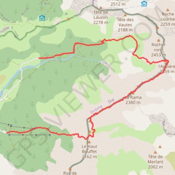 Trace GPS Tête de Vachères, itinéraire, parcours