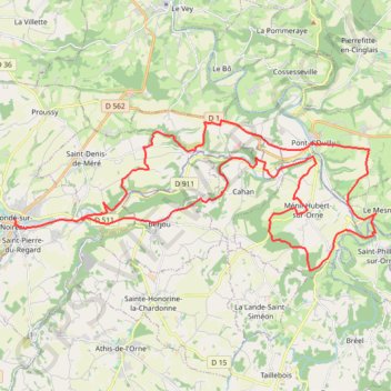 Trace GPS Condé-sur-Noireau - Pont-d'Ouilly, itinéraire, parcours