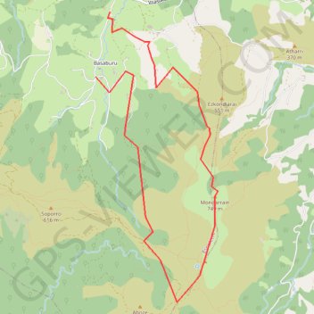 Trace GPS Mondarrain depuis basseboure-630-12, itinéraire, parcours