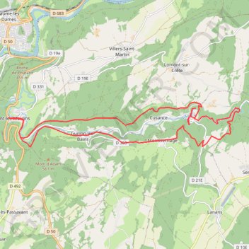 Trace GPS La vallée du cusancin, itinéraire, parcours