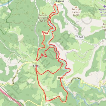 Trace GPS L'Ouysse et moulin de Cougnaguet - Calès, itinéraire, parcours