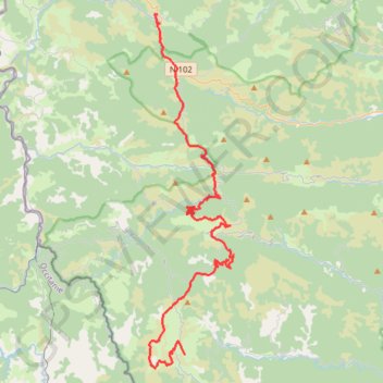 Trace GPS GTA3 Lanarce Montselgues, itinéraire, parcours