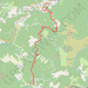 Trace GPS Arles sur Saint Laurent de cerdans par Fontanills, itinéraire, parcours