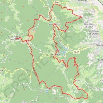 Trace GPS Autour de Saint Nicolas des Biefs, itinéraire, parcours