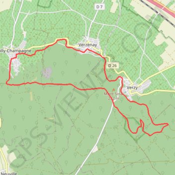 Trace GPS Entre Vignes et Faux en forêt de Verzy, itinéraire, parcours