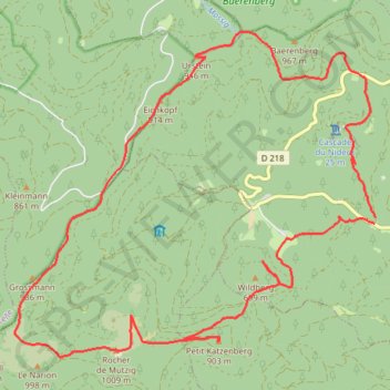 Trace GPS Rocher de Mutzig, itinéraire, parcours