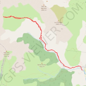 Trace GPS La Cluze vallon Serre de Chazal, itinéraire, parcours
