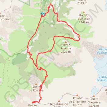 Trace GPS Pointe de l'Observatoire - Circuit du Cirque du Génépy, itinéraire, parcours