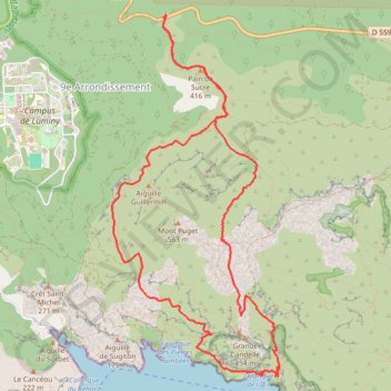 Trace GPS La Gineste - Oeil de verre - cheminée du Diable - La Gineste, itinéraire, parcours