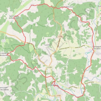 Trace GPS Brantome 33 kms, itinéraire, parcours