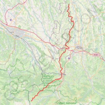 Trace GPS GR101 Randonnée de Maubourguet au Col de Saucède (Hautes-Pyrénées), itinéraire, parcours
