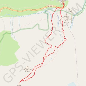 Trace GPS Col de Laurichard depuis le Lautaret, itinéraire, parcours