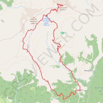 Trace GPS Mont-Jovet depuis La Cour, itinéraire, parcours