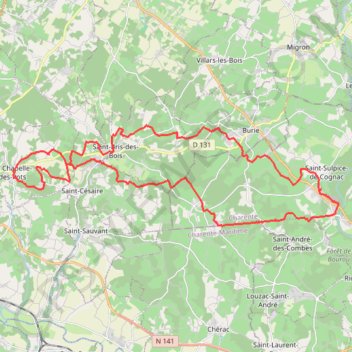 Trace GPS St Sulpice vers La Chapelle 40.1 kms, itinéraire, parcours