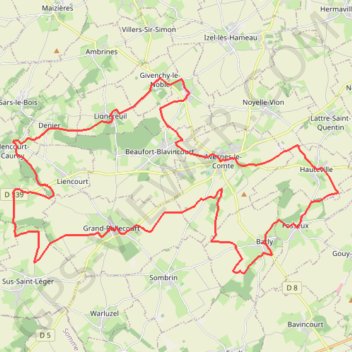 Trace GPS Les 6 châteaux - Avesnes-le-Comte, itinéraire, parcours