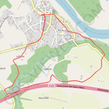 Trace GPS Circuit du Poutoy - Auvillar-les-Peyrères, itinéraire, parcours