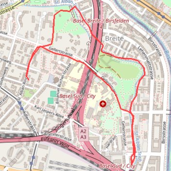 Trace GPS Petite balade Basel Est, itinéraire, parcours